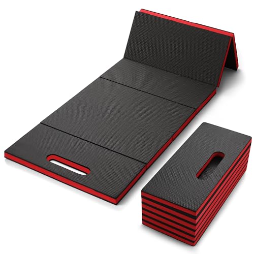 Mechanic Mat, 47.2 x 15.7 x 1 Inch Foldable Mechanic Kneeling Pad, Red - color: Red