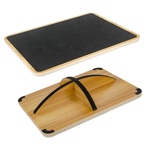 Balance Board for Physical Therapy, Wooden Wobble Board for Balance Training and Ankle Strengthening, Anti-Slip Surface, 350 lbs Capacity Standing Desk Rocker Board