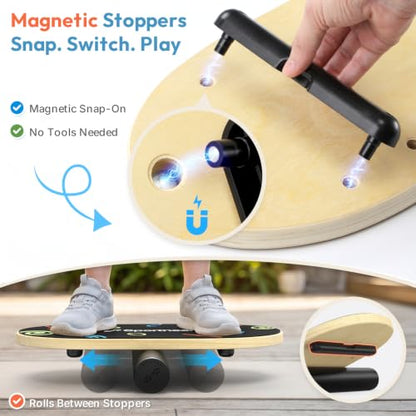 Sportneer Kids Balance Board, 4-Mode Adjustable Balance Trainer - color: Doodle Black