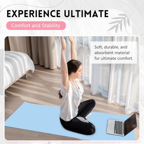 Breling 4 Pack 72 x 24 Inch Microfiber Non-Slip Hot Yoga Towels, Multicolor - color: Purple, Pink, Blue, White
