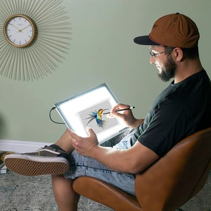 Artograph Featherweight LightPad 9" x 12" Dimmable Thin LED Lightbox Drawing Board for Tracing, Crafting, Tattoo Design, and Drafting