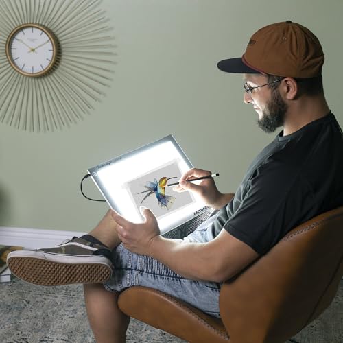 Artograph Featherweight LightPad 9" x 12" Dimmable Thin LED Lightbox Drawing Board for Tracing, Crafting, Tattoo Design, and Drafting