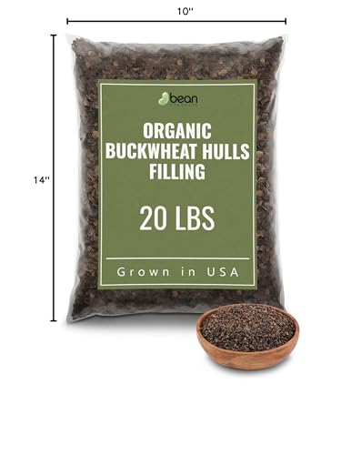 Organic Buckwheat Hulls Filling – Natural and Eco-Friendly Refill for Pillows, Yoga Zafus and Cushions - Hypoallergenic Premium Natural Pillow Replacement – USA Grown and Processed, 20 lbs - size: D - 20 lbs