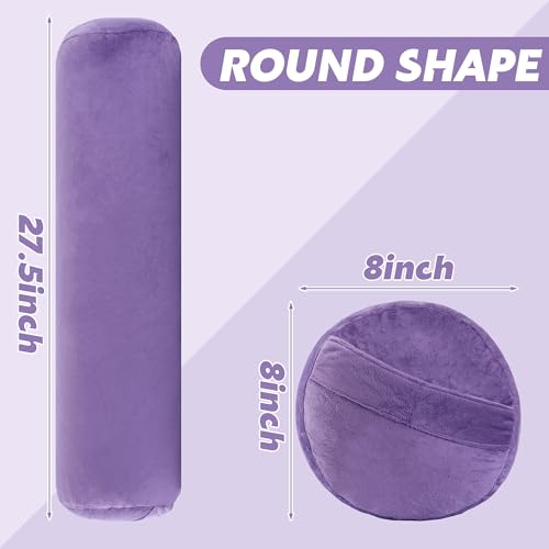MABOZOO Round Yoga Pillow, Cylindrical Yoga Bolster Pillow with Washable Cover, Meditation Cushion Body Cushion for Practice, Restorative, Meditation - color: Purple