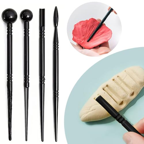 41PCS Polymer Clay Tools Kit, Clay Sculpting Art Tool Set with Wooden Carving Tools, Ball Stylus, Silicone Scrapers, Art Brushes for Pottery, Modeling, Nail Art, DIY Crafts for Beginners-Black - color: 41Pcs-Black