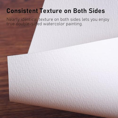 Watercolor Sketchbook A5 (8.3" x 5.8"), 24 Sheets 100% Cotton Cold Press 300GSM 140LB, Refillable Paper with Dual-Sided Consistent Texture, for Watercolor, Gouache, Acrylic & Mixed Media - color: Black