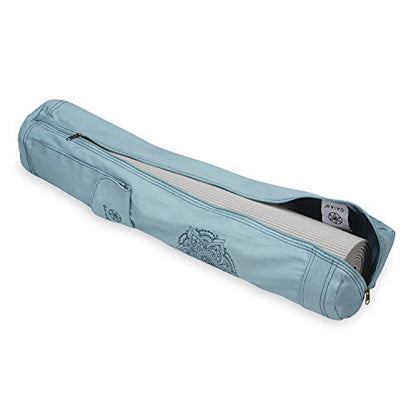 Gaiam Cargo Yoga Mat Bag, Full-Zip Carrier | Fits Most Mats | Front Zip Pocket | Phone Pocket & Earbuds Slit | Adjustable Strap | Women & Men - color: Niagara, size: 30" L x 5.5" diameter, Pack of 1