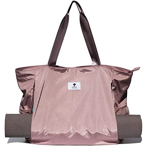 ESVAN Yoga Mat Bag Yoga Tote Carrier Shoulder Bag Carryall Tote for Office,Yoga,Pilates,Travel,Beach and Gym - color: B Pinkish Purple