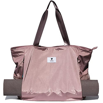 ESVAN Yoga Mat Bag Yoga Tote Carrier Shoulder Bag Carryall Tote for Office,Yoga,Pilates,Travel,Beach and Gym - color: B Pinkish Purple