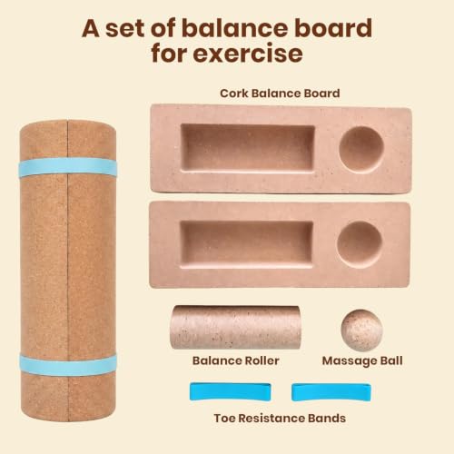 5-in-1 Cork Balance Set Foot Ankle Trainer Plantar Fasciitis Relief