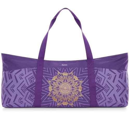 Gonex Yoga Mat Bag For Women, 60L Extra Large Pilates Mat & Blocks Carrier - color: Purple