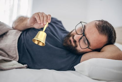 Homelavie Super Loud Solid Brass Hand Call Bell Dinner Bell (L) | Hand Bells for Seniors Bedside, Teacher Classroom Bell, Ringing Bell at Wedding, Tibetan Meditation Bells, Gift for Bedridden - size: Large