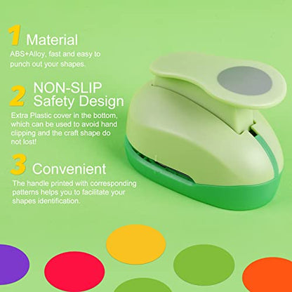 UCEC Hole Punch, Paper Punch, 1.5 Inch Circle Punch, Hole Puncher Shapes, Large Paper Punches for Crafting Scrapbooking Craft Handmade Cards Arts Fun Projects - color: Circle, size: 1.5 Inch