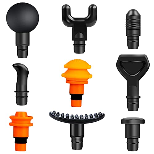Massage Gun Heads, Replaceable Massager Gun Attachment 9 Different Muscle Massager Heads for 18-19mm Deep Tissue Percussion Massage Head s