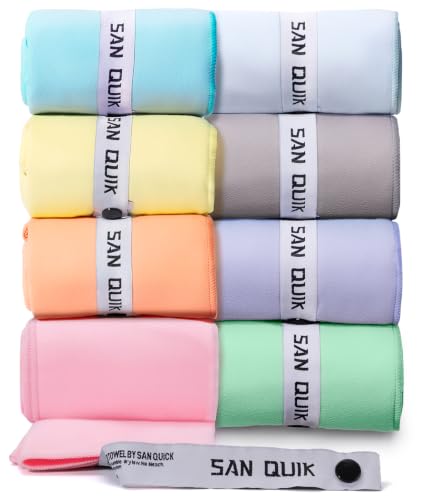Microfiber Workout Towels - Quick Dry Silver ION Odor-Free, Absorbent Sweat, Gym Towels for Men & Women - Sports Sweat Towel for Gym, Yoga, Working Out, Camping, Travel, Set of 8 Pastel–16x31.5Inch - color: Pastel Colors