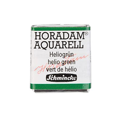 Schmincke - HORADAM® AQUARELL - Finest Artists' Watercolors, 514 Helio-Green, 14 514 044, 1/2 pan - color: 514 Helio Green