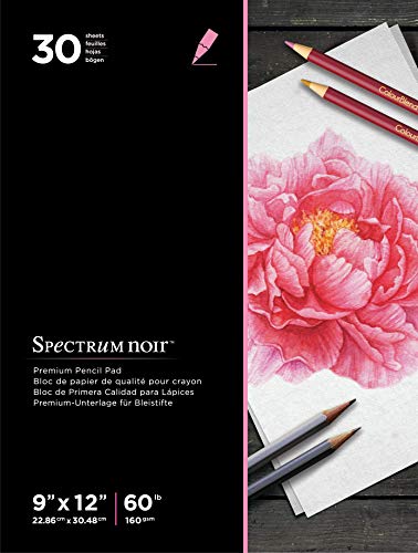 Spectrum Noir - Premium Pencil Paper Pad Drawing Pad (9 x12 Inches) - 30 Pages - style: Pencil Paper Pad