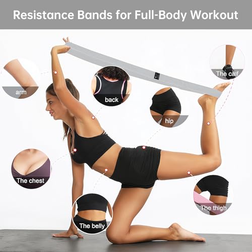 3-Pack Cloth Fabric Resistance Bands for Home Workout - color: Light Gray,Dark Gray,Black