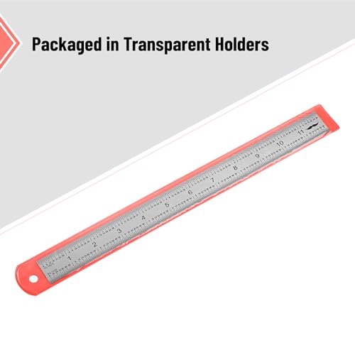 Mr. Pen- Machinist Ruler, 12 Inch, Stainless Steel Imperial | Precision Measuring Tool, 1/8", 1/16", 1/32", 1/64" Graduation for Engineering, Carpentry, Drafting, Office, School - style: 12 inch
