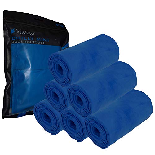 FROGG TOGGS Chilly Mini Cooling Neck Towel, 6 Pack - color: Blue - 6 Pack