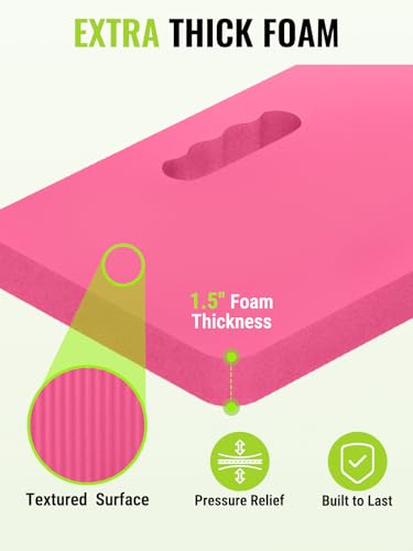 WORKPRO Extra Thick Kneeling Pad, 2 Pack, 17.5 x 11 x 1.5 in, Pink - color: Pink, size: 2 Pack