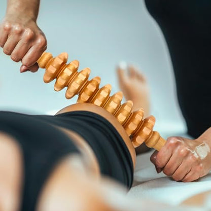 Wooden Fascia Massage Roller – Handheld Myofascial Release Massage Stick