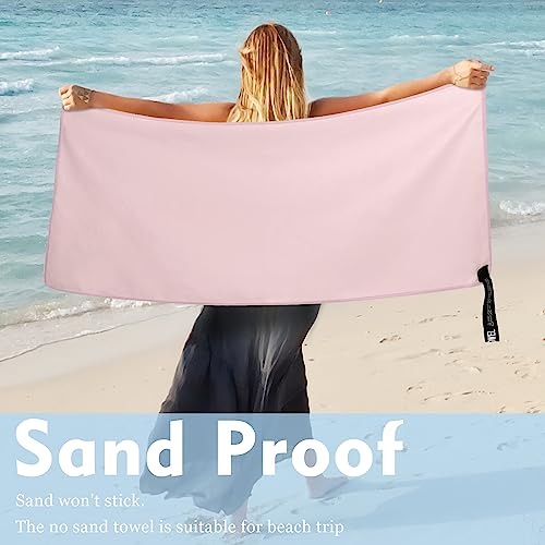 Microfiber Travel Towel, Quick Dry Camping & Gym Towel. Compact - color: Pink, size: M:20"×40"
