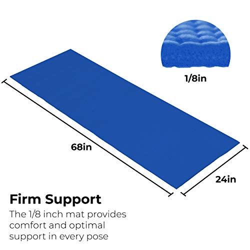 Bulk Yoga Mats, 10 Pack, 4mm Thick, 68x24in | Bulk Non Slip Exercise Mats for Workout, Stretching, Fitness - Wholesale Non Toxic Gym Mats for Home, Schools and Studios - color: Blue
