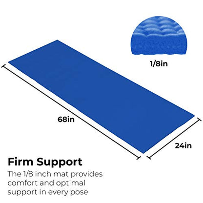 Bulk Yoga Mats, 10 Pack, 4mm Thick, 68x24in | Bulk Non Slip Exercise Mats for Workout, Stretching, Fitness - Wholesale Non Toxic Gym Mats for Home, Schools and Studios - color: Blue