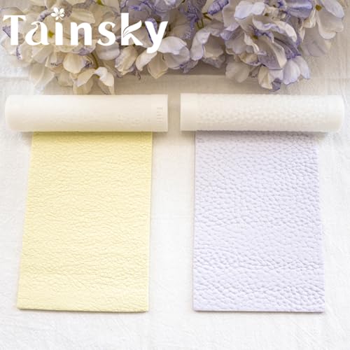 TAINSKY 5 Pcs Leather Polymer Clay Texture Roller, Pottery Stamps for Polymer Clay Earrings Jewelry, Embossing Pottery Texture Rollers for Jewelry Making