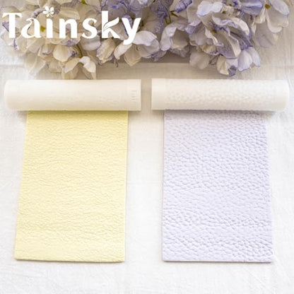 TAINSKY 5 Pcs Leather Polymer Clay Texture Roller, Pottery Stamps for Polymer Clay Earrings Jewelry, Embossing Pottery Texture Rollers for Jewelry Making