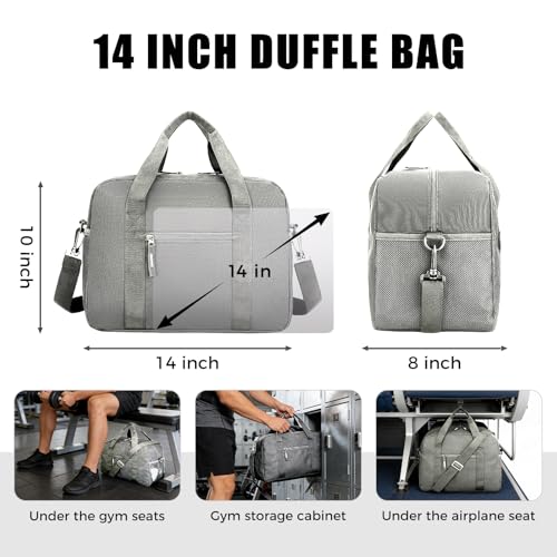 Uarition 14 inch Small Gym Bag, Mini Duffle Bag for Travel Sports- Grey - color: Grey