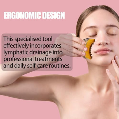 Lymphatic Contour Face Brush Lymphatic Drainage Massager Double Chin Reducer Lymphatic Drainage Brush for Face Ergonomically Designed to Fit The Skin Precisely and Relieve Fatigue - color: Brown