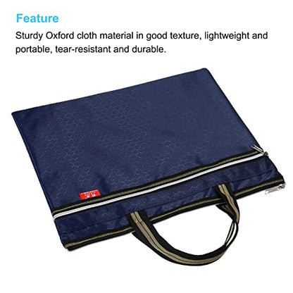 PATIKIL Waterproof Zipper File Bag, Documents Books Tools Storage Zip Pouch for Office Travel, Navy Blue - color: Navy Blue
