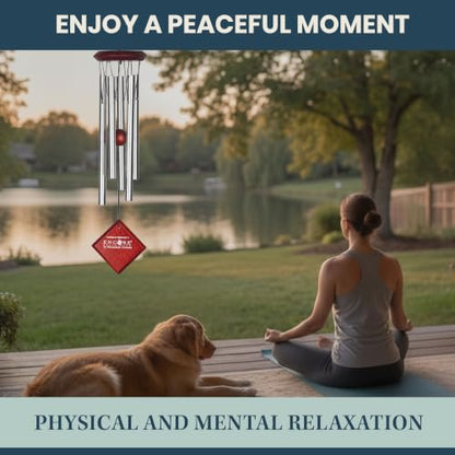 Woodstock Chimes Encore Collection, Chimes of Mercury, 14'' Silver Mercury Wind Chimes for Outdoor, Patio, Home or Garden Décor (DCS14)
