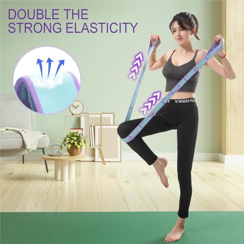 Yoga Stretching Strap for Dance Pilates Gymnastics, Elastic Flexible Training Tool for Women Men