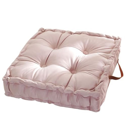 vctops Square Solid Color Velvet Seat Cushion with Handle Tufted Thicken Chair Pad Tatami Floor Pillow Cushion 16.5"x16.5"x4" Pink - color: Pink