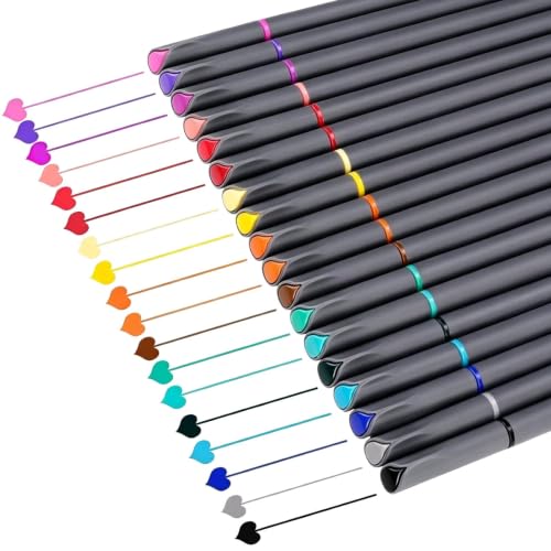 iBayam Journal Planner Fineliner Pens Fine Point 0.38mm, Cute School Office | 18 Vibrant Colors, Smooth Writing, Art Markers for Bullet Journaling Note-taking Scrapbooking Calendar, Drawing Sketching Pen - color: Multicolor, size: 1 Count (Pack of 18)