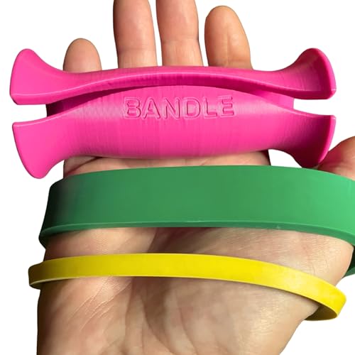 Bandle™ - 저항 밴드를 위한 진정한 인체 공학적 핸들 | 통증 없는 전신 운동의 잠재력을 최대한 발휘하세요 | 고강도 훈련을 위한 내구성 및 편안함 (핸들 2개) - color: 스틸 그레이., size: 스탠다드