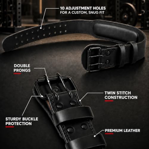 Weight Lifting Belt for Squat Deadlift Powerlifting Gym - color: Black/Red, size: Medium