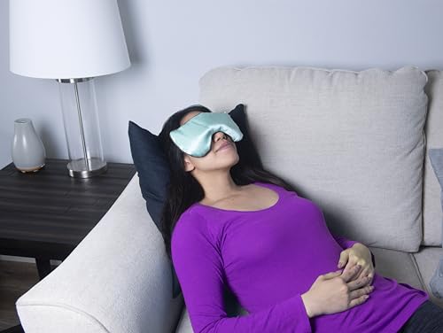 DreamTime Weighted Eye Pillow Mask, Rose Velvet, Microwave or Freeze, Washable, 9.5x4.5 in, for Sleep, Yoga, Meditation, Relaxation - color: Teal