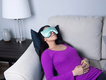 DreamTime Weighted Eye Pillow Mask, Rose Velvet, Microwave or Freeze, Washable, 9.5x4.5 in, for Sleep, Yoga, Meditation, Relaxation - color: Teal