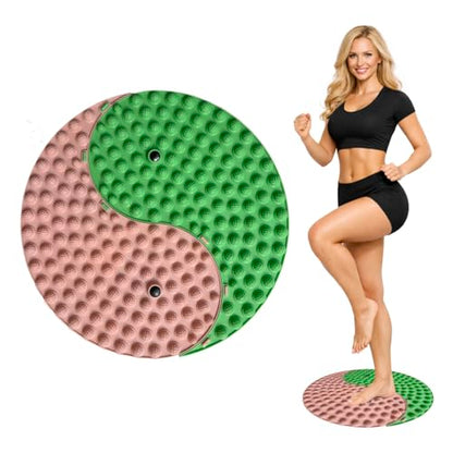 Foot Massager Mat, Yinyang Balance Tai ji Bagua Pattern with Magnetic Therapy, Acupressure Reflexology Mat for Daily Foot Relaxation and Pain Relief, Pink and Green - color: Pink and Green