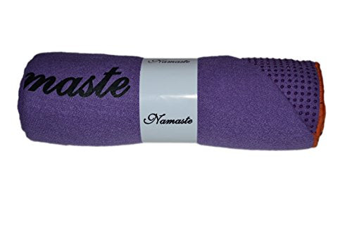 Namaste Skidless Premium Mat-Size Yoga Towel with Non Slip Grip;Exercise,Fitness,Pilates,and Yoga Gear; - color: Violet
