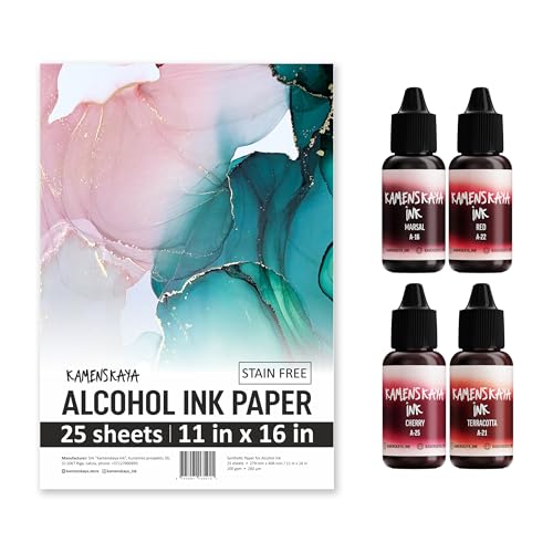 Kamenskaya Alcohol Ink Set with Alcohol Ink Paper