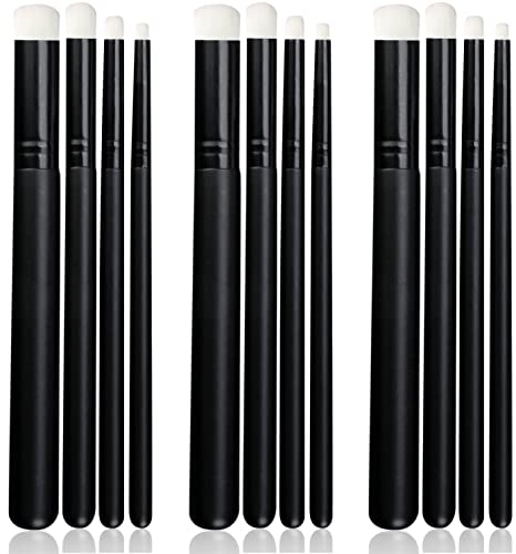 UNIMEIX Mini Blending Brushes for Card Making, Dry Miniature Painting Set Background Blender Paint Brushes Small Detailed Paint Watercolor Brushes (12 Pack) - color: Black