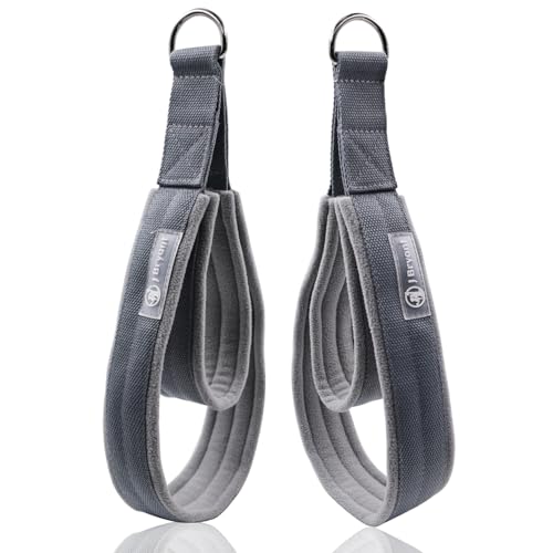 J Bryant Pilates Double Loop Straps for Reformer Fitness D-Ring Straps,Yoga Exercise Accessories for Home Gym Workout,1 Pair - color: Grey