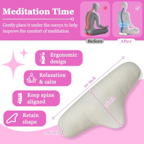 Meditation Cushion - Floor Pillows for Adults Sitting, Yoga Bolster,Portable Ergonomics Tailbone Support Mat Meditation Floor Pad with 100% Organic Cotton Cover & Polyester Cotton Fill