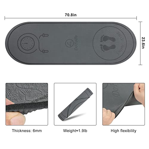 Jump Rope Mat 71"/63"x24" Larger Non-Slip Indoor Outdoor Exercise Fitness Mat, High-Density Workout Shock Absorption for Home Gym Flooring Concrete Jumping Rope - color: 71"x24"Grey