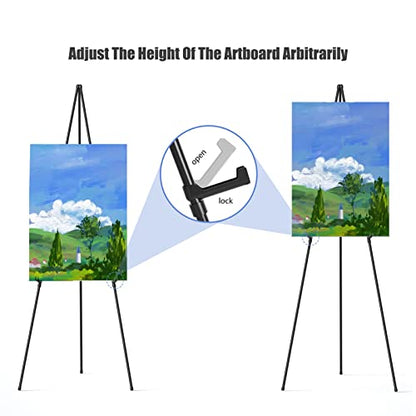 Easel Stand for Display, Aredy 63" Portable Painting Easel, Lightweight Metal Easels for Painting Canvas, Wedding Sign (4 Pack) - style: 4 pack